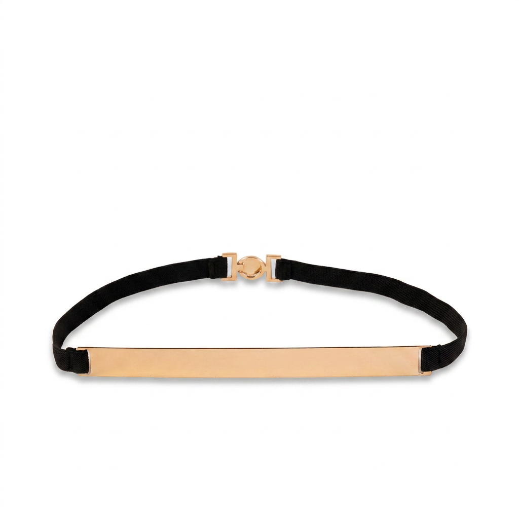 CINTURA ELASTICA CON PLACCA LUNGA IN METALLO SEMI RIGIDA