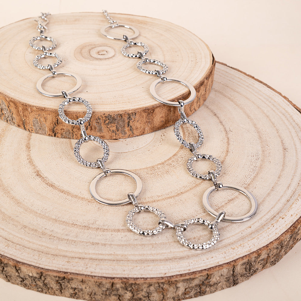 CINTURA GIOIELLO CON CERCHI DI DIVERSA GRANDEZZA LAVORATI