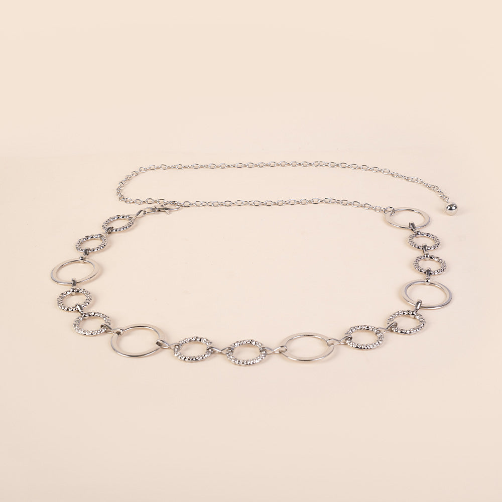 CINTURA GIOIELLO CON CERCHI DI DIVERSA GRANDEZZA LAVORATI