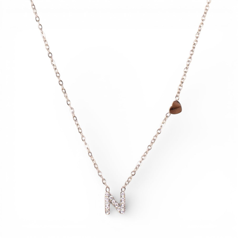 RHINESTONE LETTER CHOKER NECKLACE