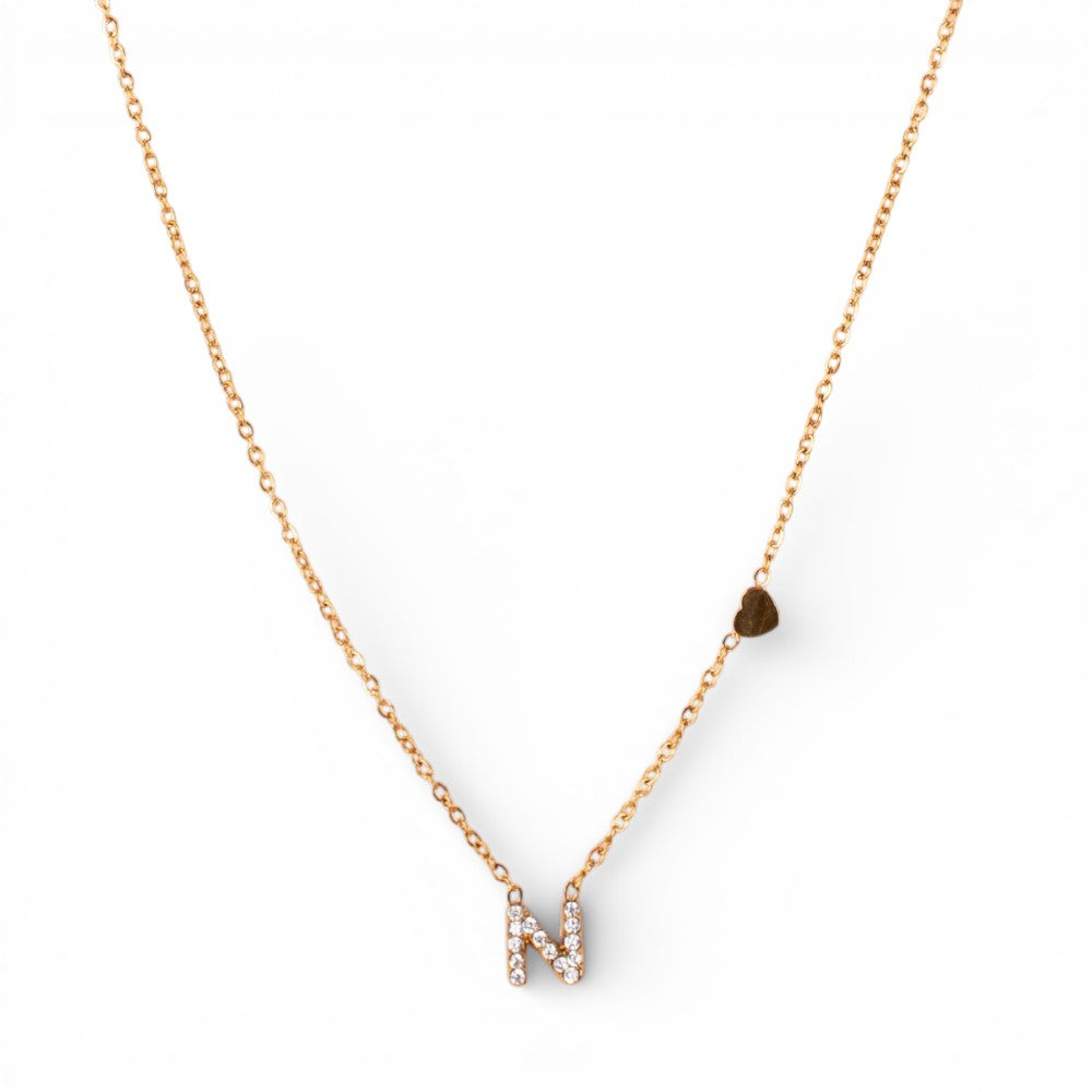 RHINESTONE LETTER CHOKER NECKLACE