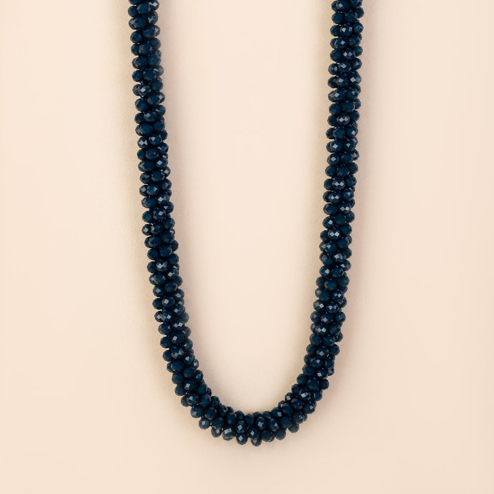 COLLANA GIROCOLLO CRISTALLI SFACCETTATI E CHIUSURA A CALAMITA