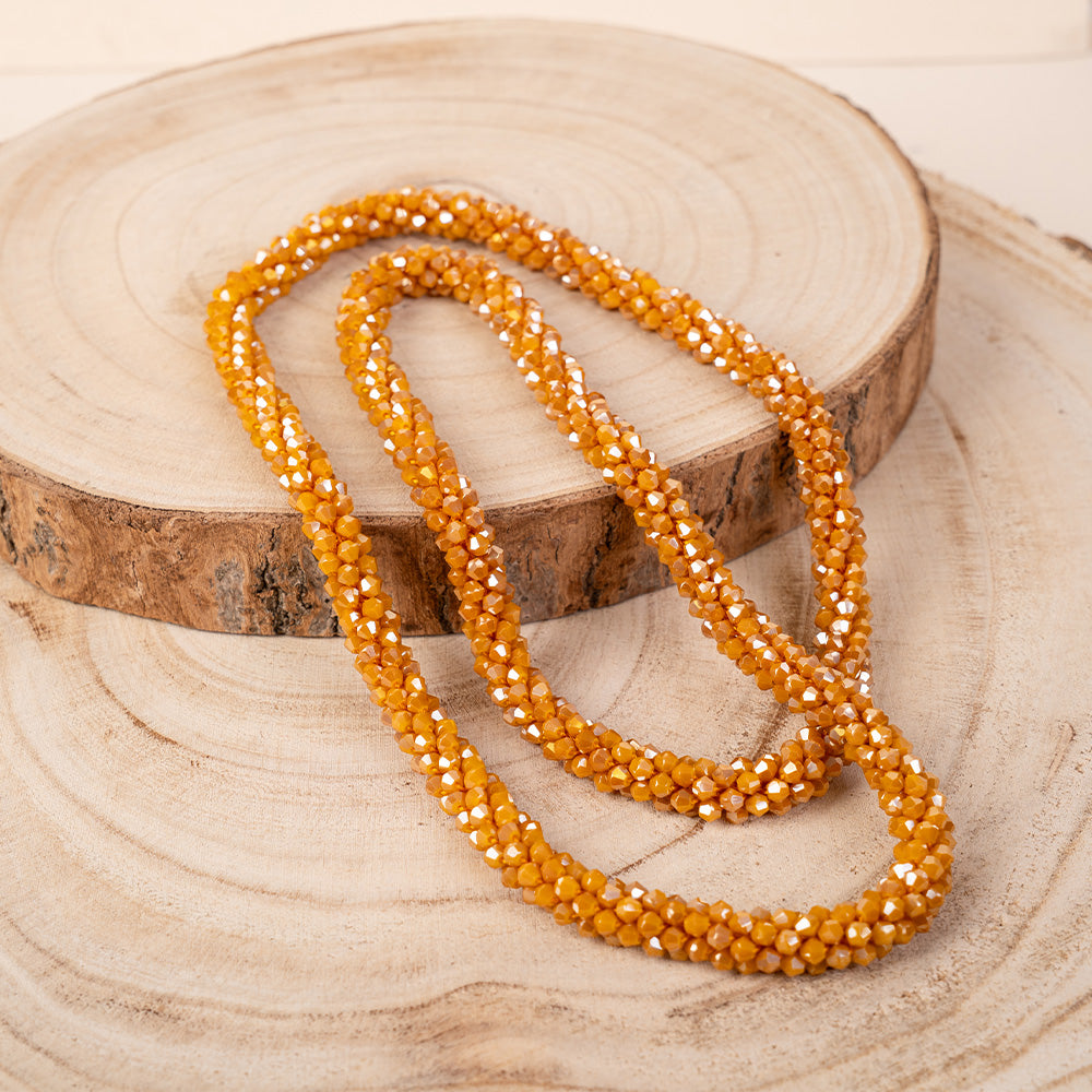 COLLANA LUNGA CRISTALLI SFACCETTATI