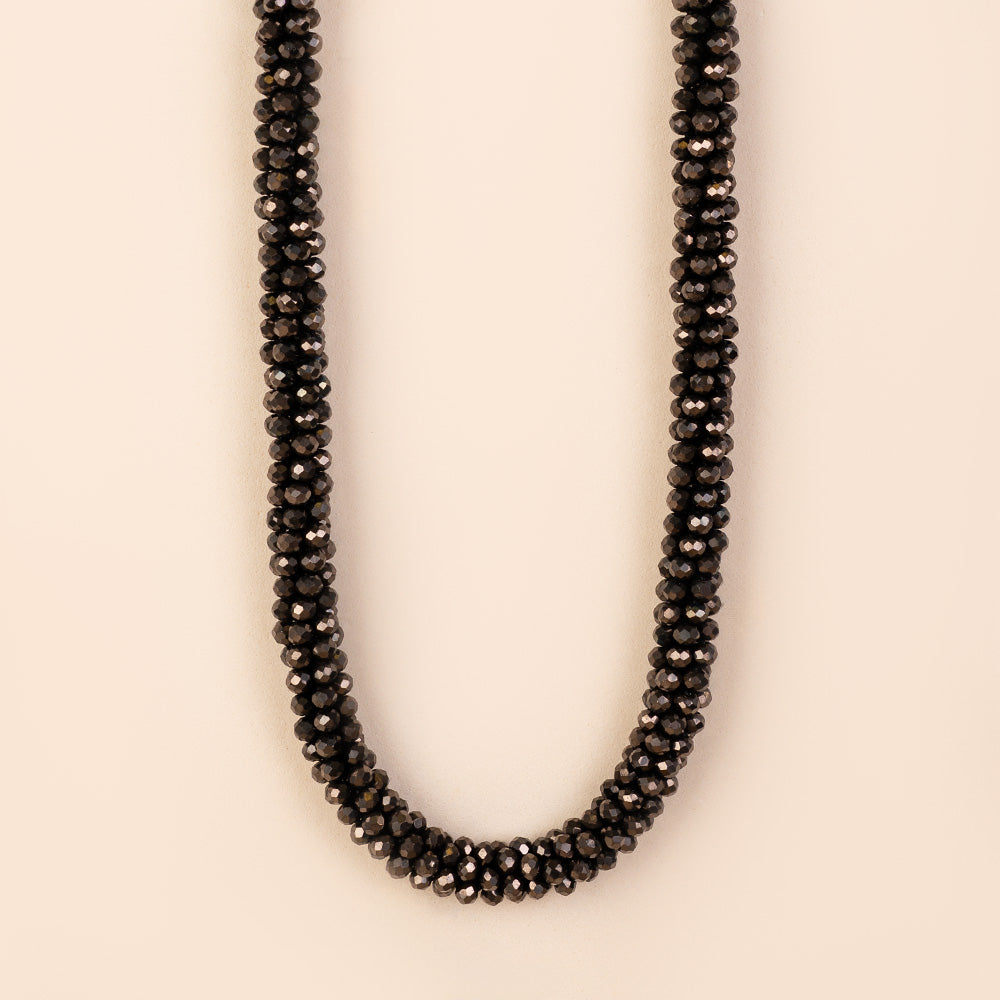 COLLANA GIROCOLLO CRISTALLI SFACCETTATI E CHIUSURA A CALAMITA