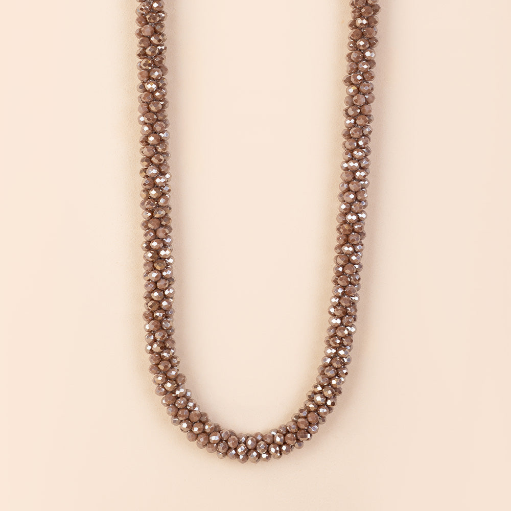 COLLANA GIROCOLLO CRISTALLI SFACCETTATI E CHIUSURA A CALAMITA