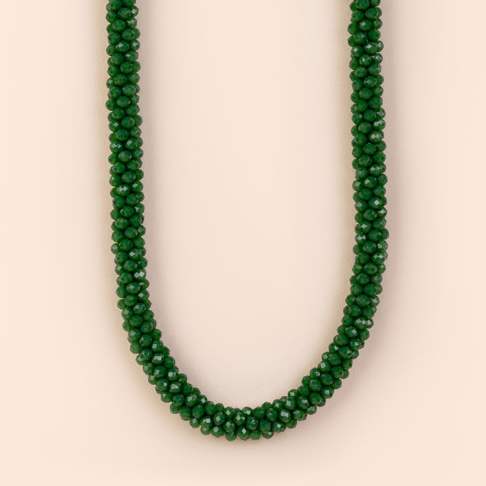COLLANA GIROCOLLO CRISTALLI SFACCETTATI E CHIUSURA A CALAMITA