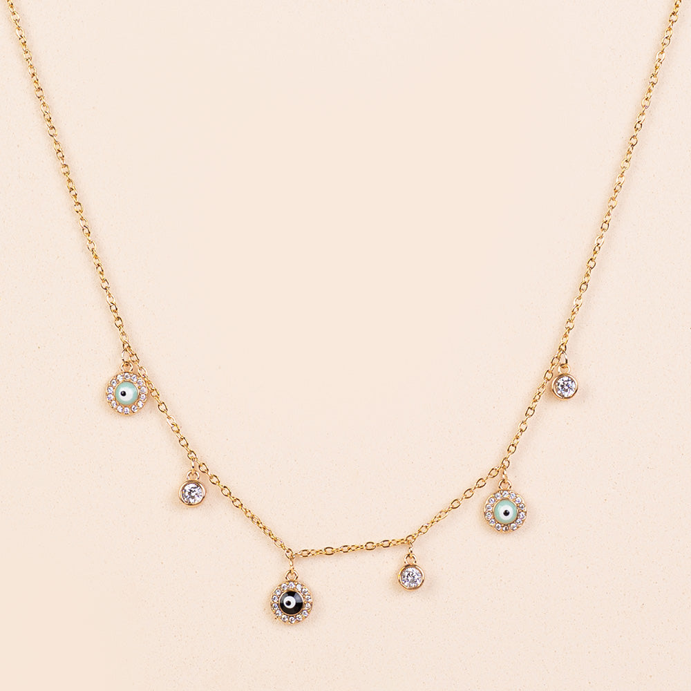CHOKER NECKLACE WITH EYE OF ALLAH NAZAR AND RHINESTONE