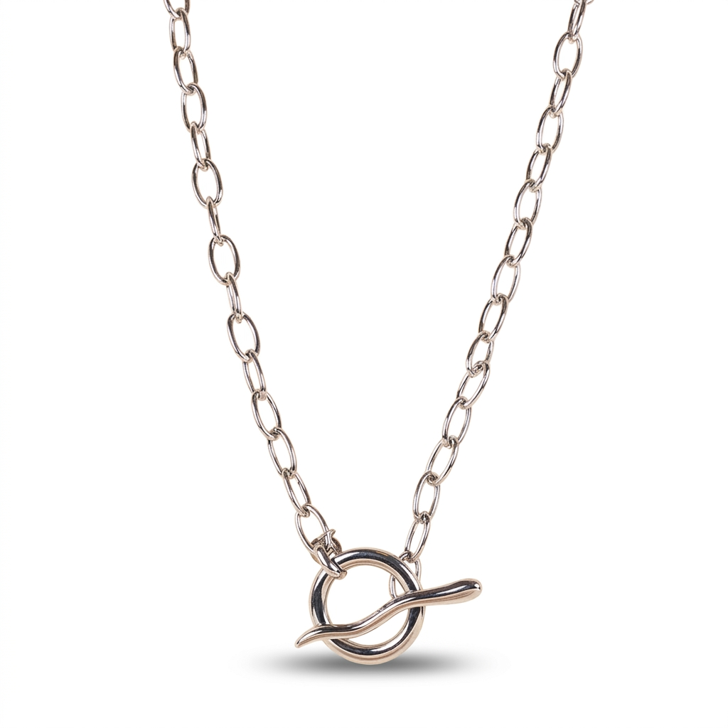 CHOKER NECKLACE WITH IRREGULAR T CLASP