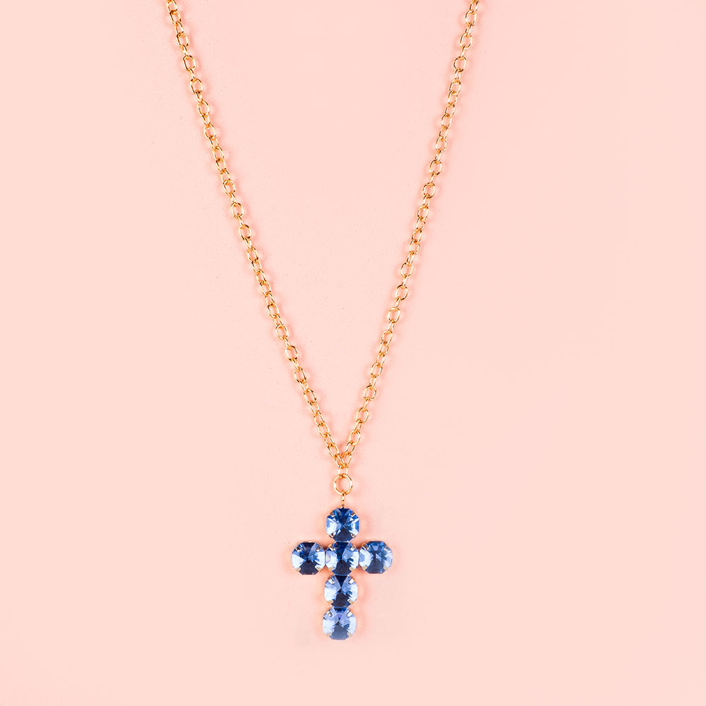 COLLANA LUNGA CON PENDENTE A CROCE