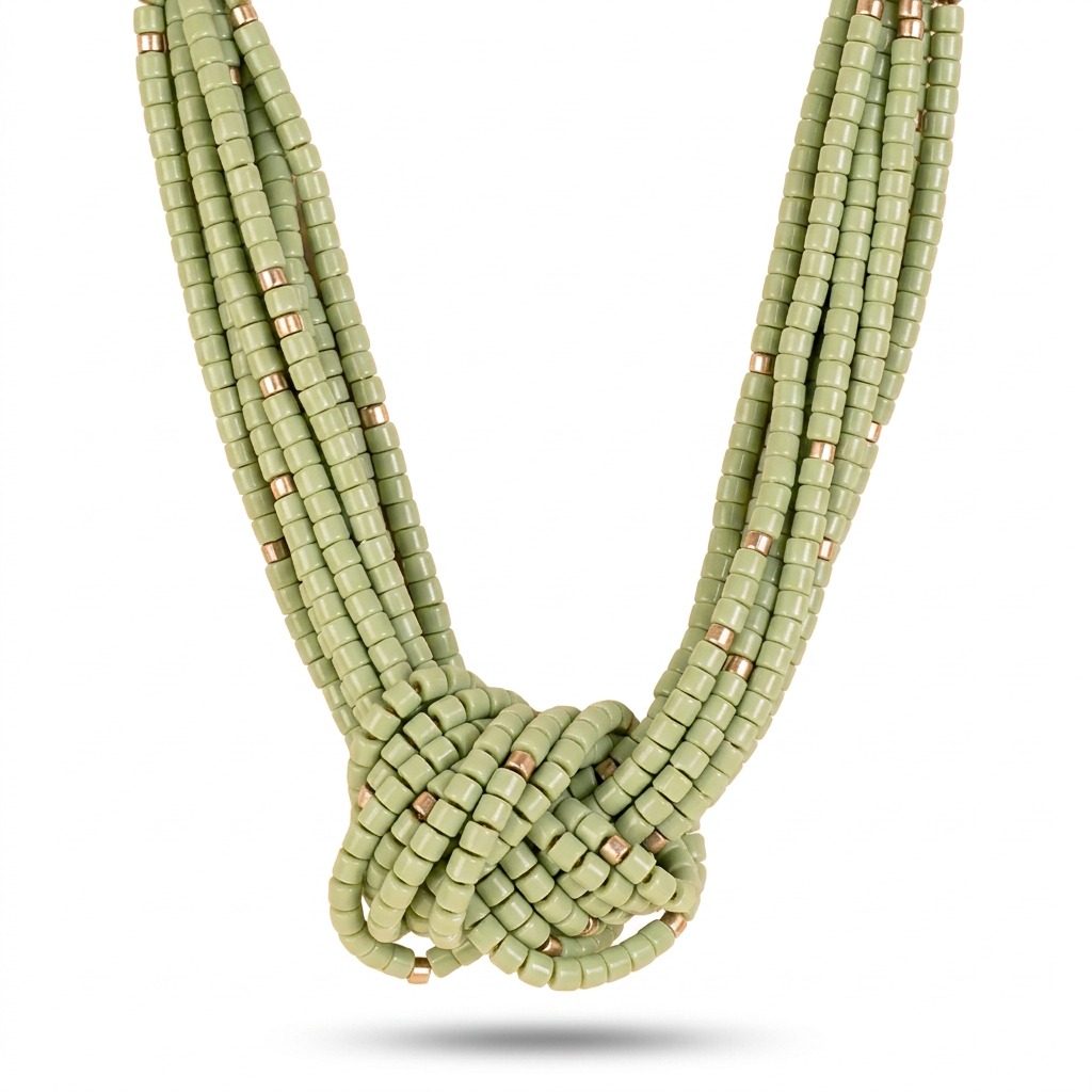 CHOKER NECKLACE WITH BEADS AND CENTRAL KNOT 