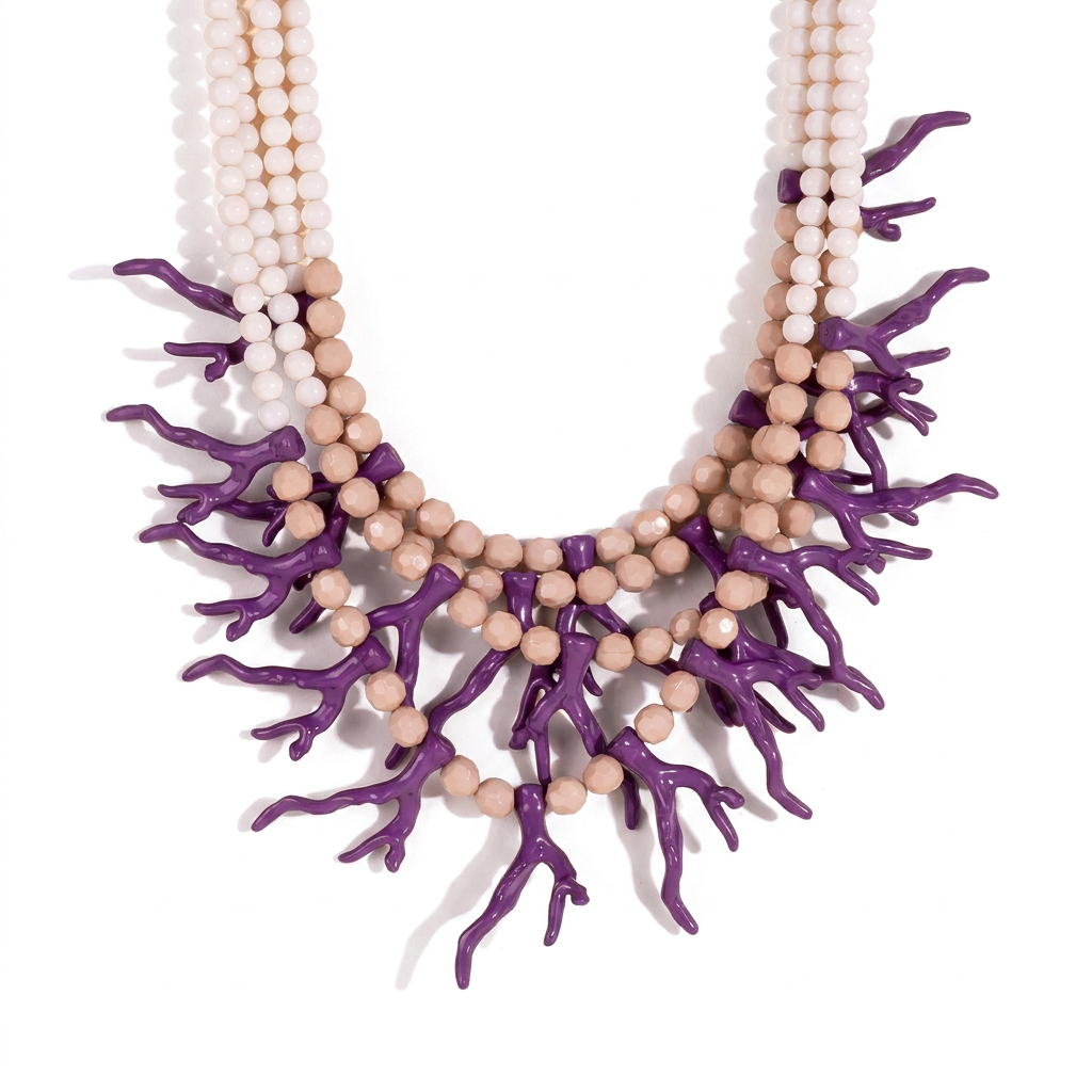 COLLANA GIROCOLLO CON CORALLI E PERLE