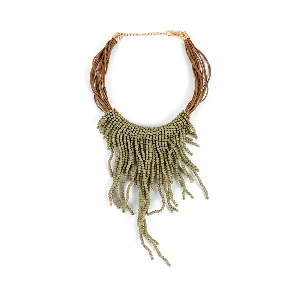 COLLANA GIROCOLLO CON PERLINE PENDENTI MULTIFILO