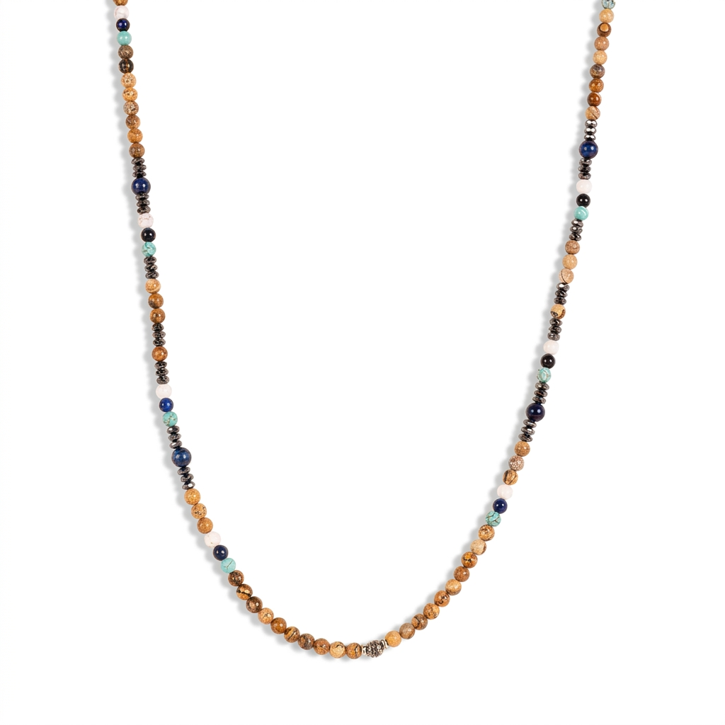 LONG NECKLACE WITH HARD STONES