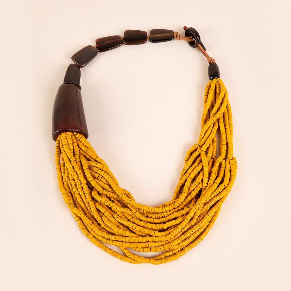 COLLANA MULTIFILO CON CILINDRI PICCOLI COLORATI