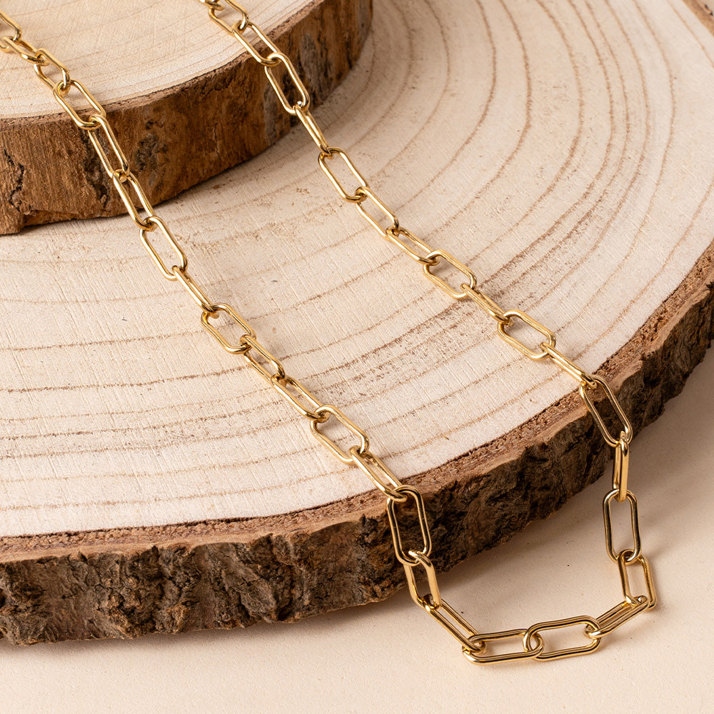 COLLANA LUNGA A CATENA CON MAGLIE RETTANGOLARI
