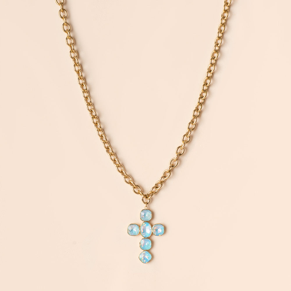 COLLANA GIROCOLLO A CATENA CON CROCE GRANDE
