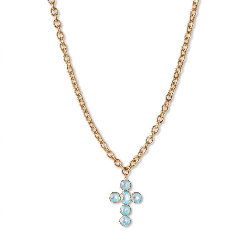 LARGE CROSS CHAIN ​​CHOKER NECKLACE