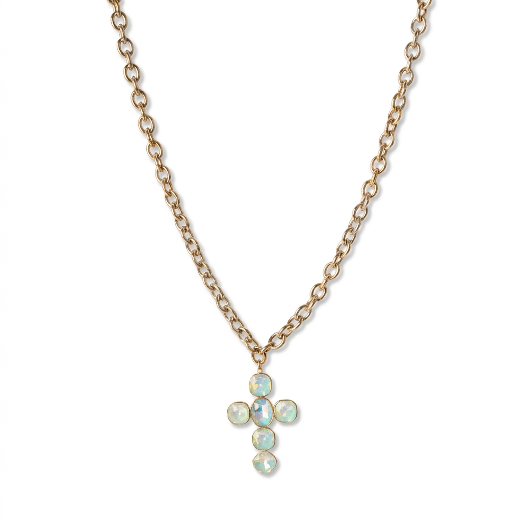 LARGE CROSS CHAIN ​​CHOKER NECKLACE