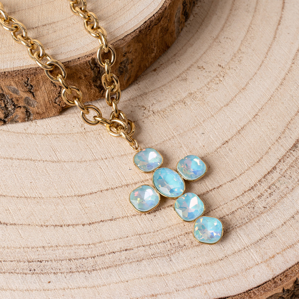COLLANA GIROCOLLO A CATENA CON CROCE GRANDE