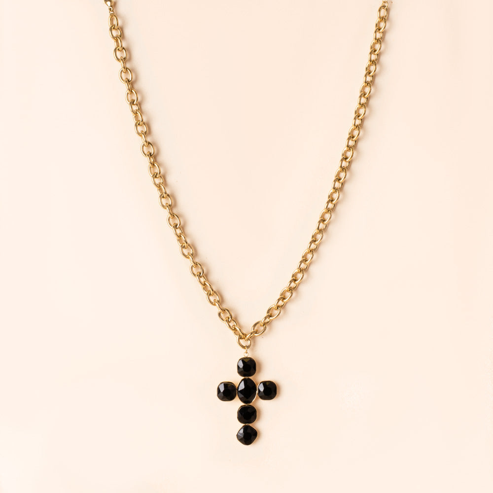 COLLANA GIROCOLLO A CATENA CON CROCE GRANDE
