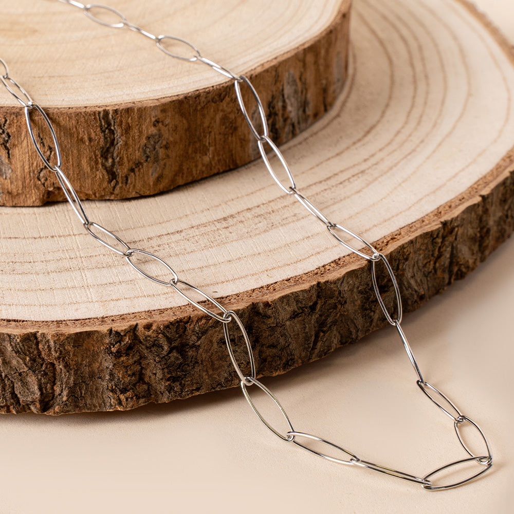 COLLANA LUNGA A CATENA CON MAGLIE RETTANGOLARI