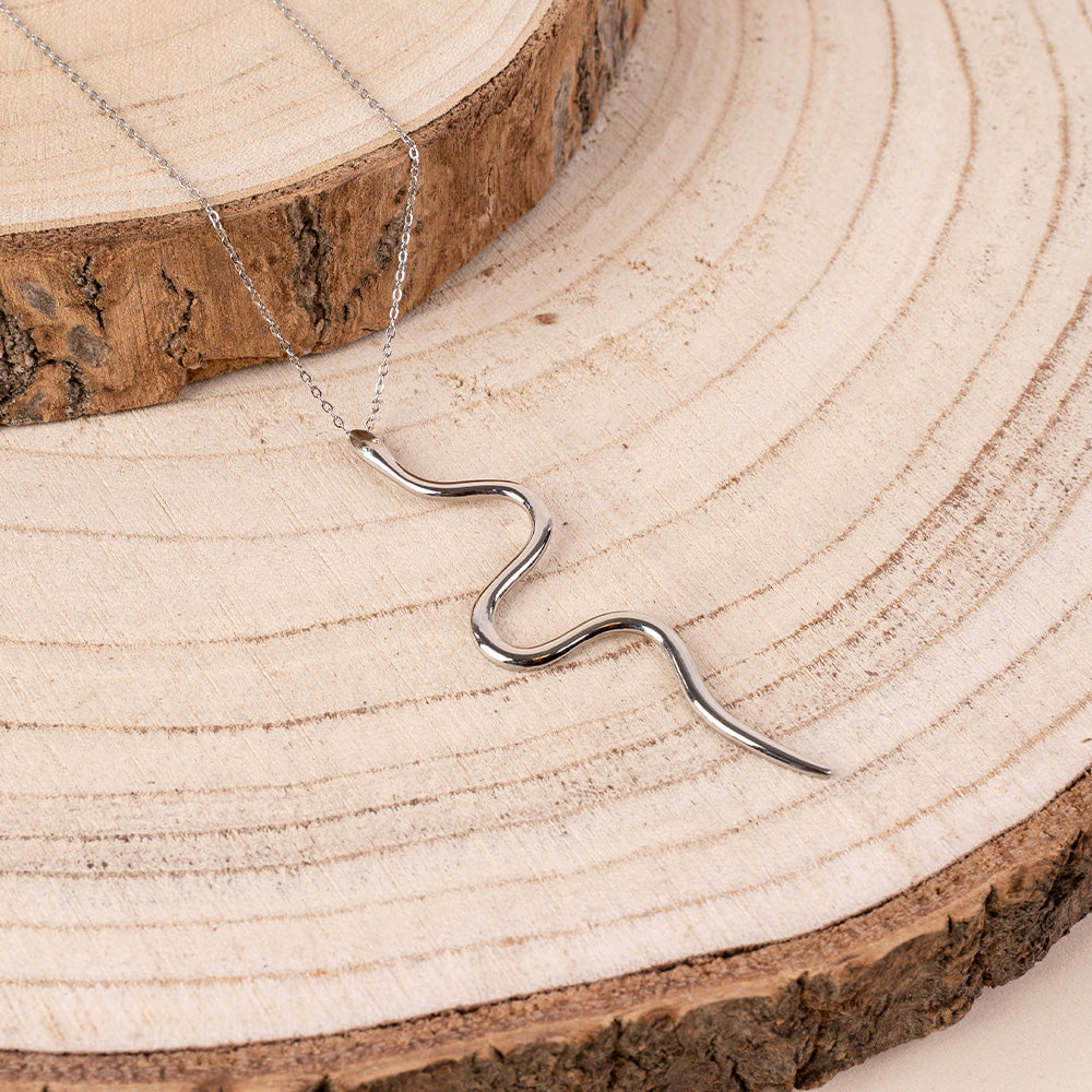 COLLANA GIROCOLLO  CON PENDENTE A SERPENTE STILIZZATO
