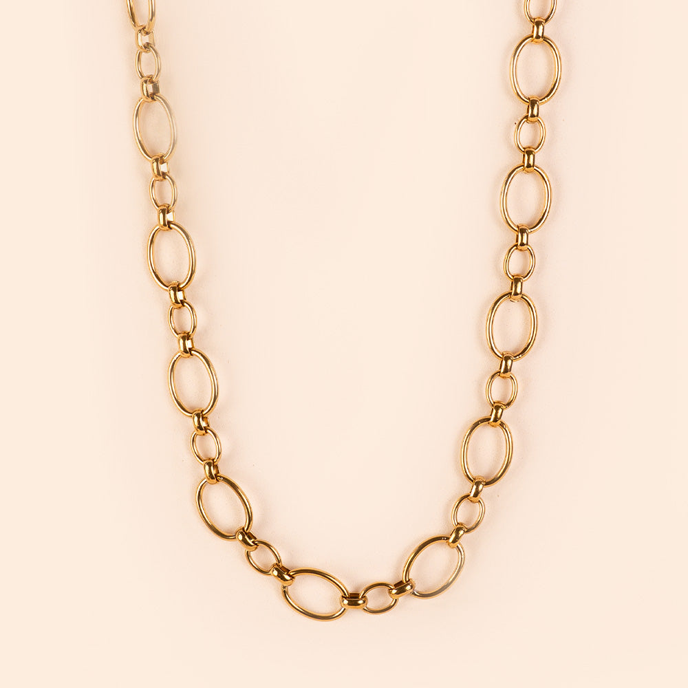 COLLANA LUNGA CON MAGLIA ALTERNATA