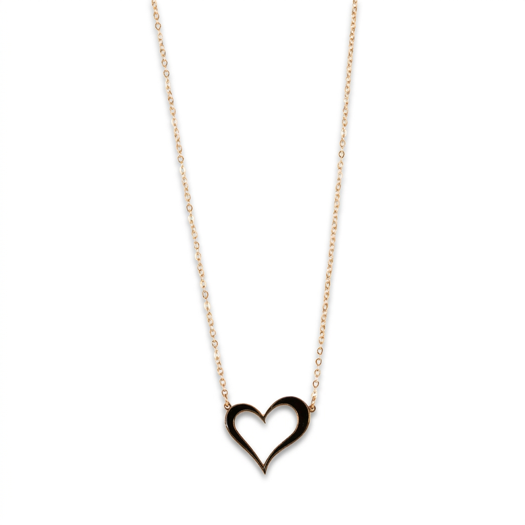THIN CHOKER NECKLACE WITH COLORFUL HEART