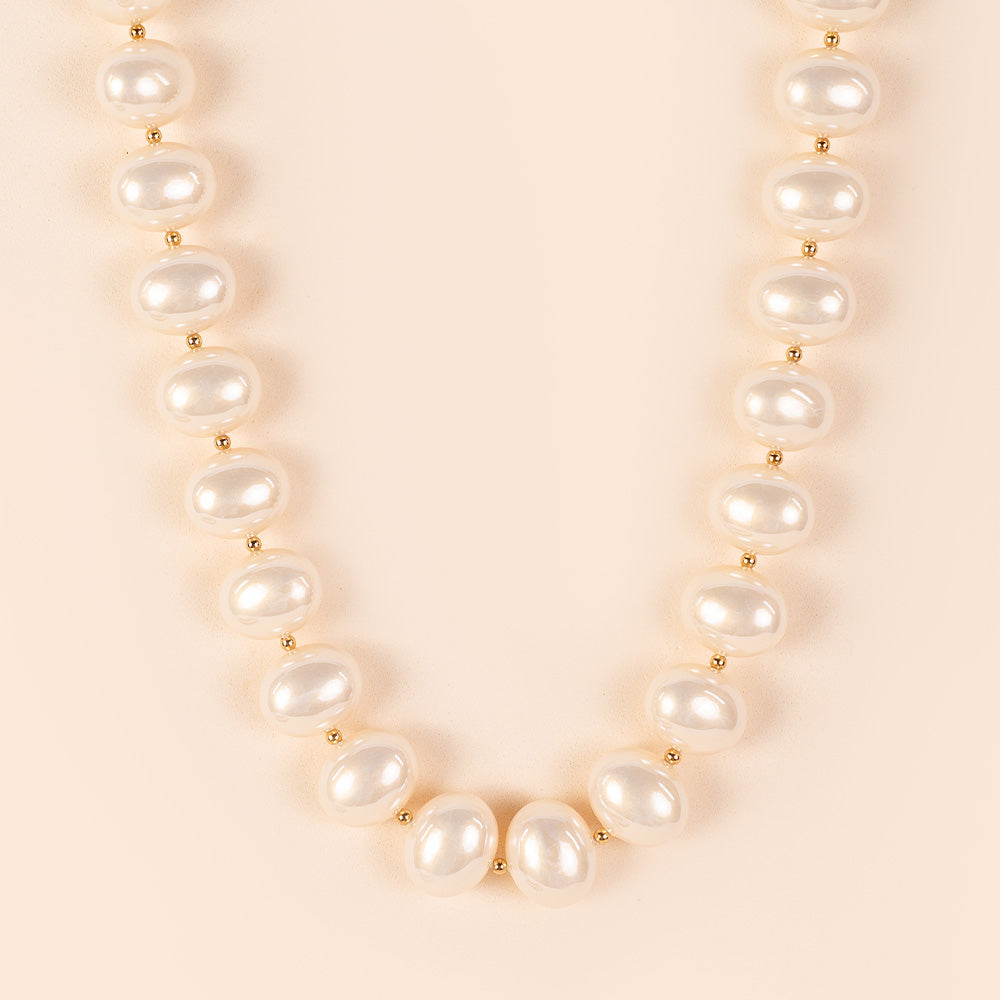 MEDIUM OVAL PEARL CHOKER NECKLACE