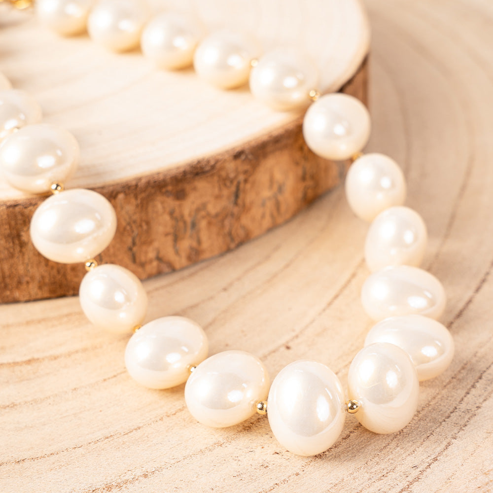 COLLANA GIROCOLLO CON PERLE SPECCHIATE LUCIDE