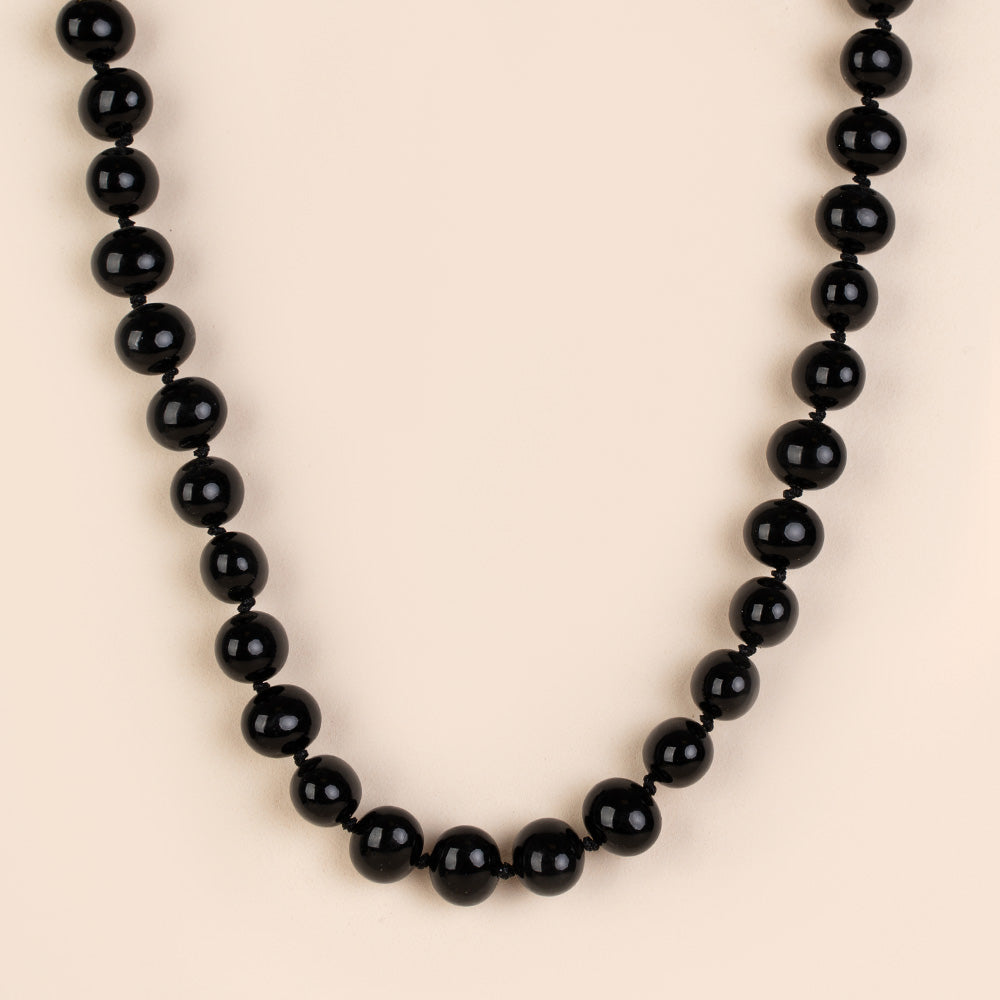 COLLANA GIROCOLLO CON PERLE OVALI MEDIE