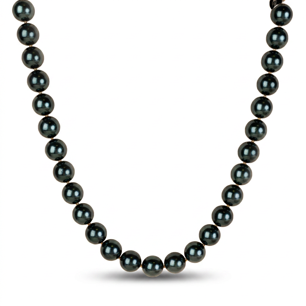 CHOKER NECKLACE WITH SHINY MIRROR PEARLS