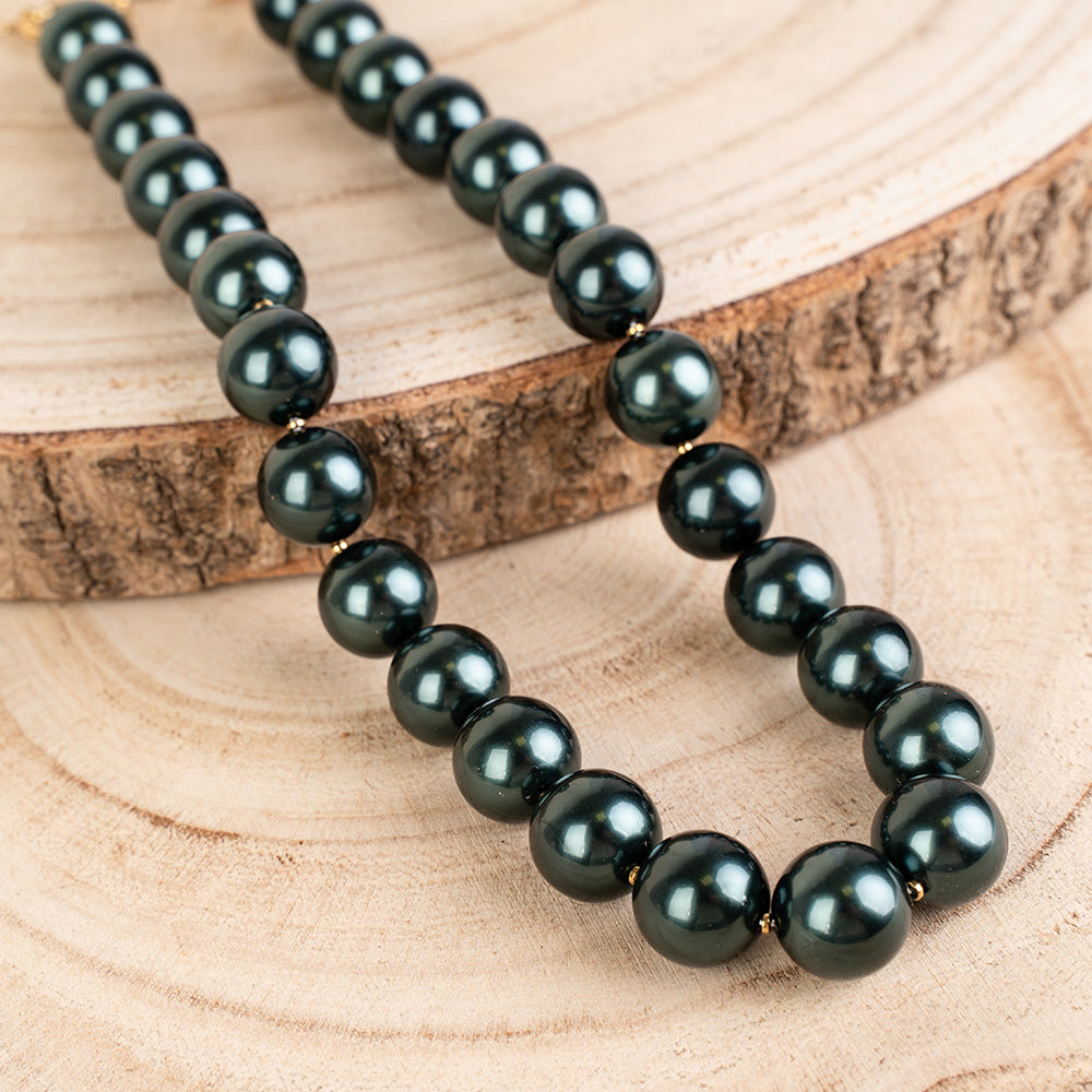 COLLANA GIROCOLLO CON PERLE SPECCHIATE LUCIDE