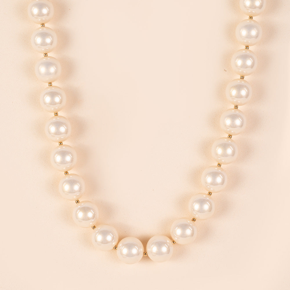 LARGE SHINY MIRROR PEARL CHOKER NECKLACE