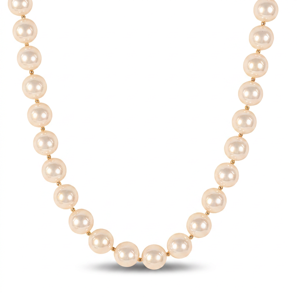 LARGE SHINY MIRROR PEARL CHOKER NECKLACE