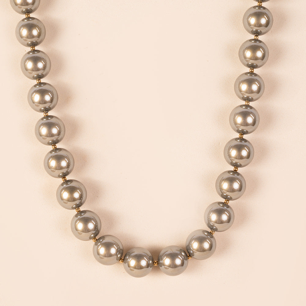 LARGE SHINY MIRROR PEARL CHOKER NECKLACE