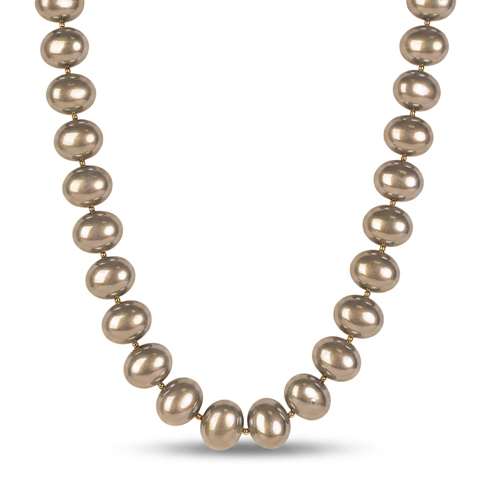 LARGE SHINY MIRROR PEARL CHOKER NECKLACE