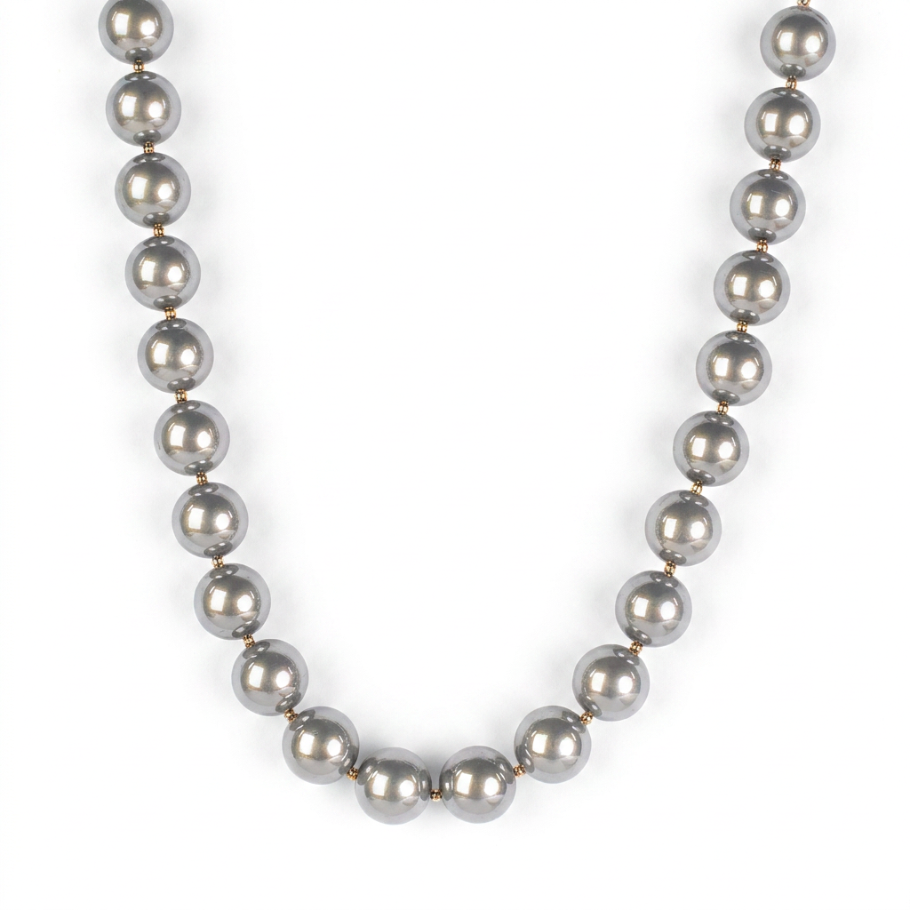COLLANA GIROCOLLO CON PERLE SPECCHIATE LUCIDE MEDIO-GRANDI