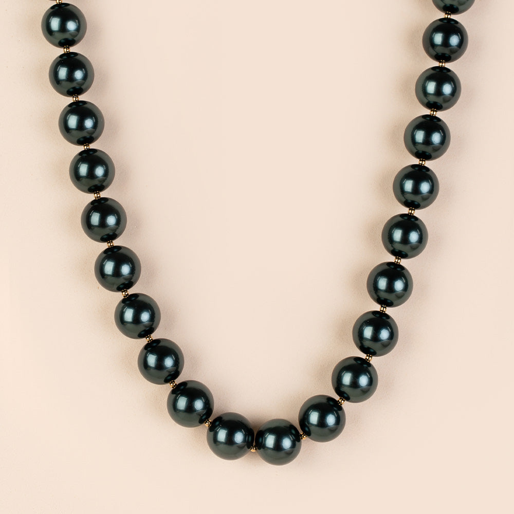 COLLANA GIROCOLLO CON PERLE SPECCHIATE LUCIDE MEDIO-GRANDI