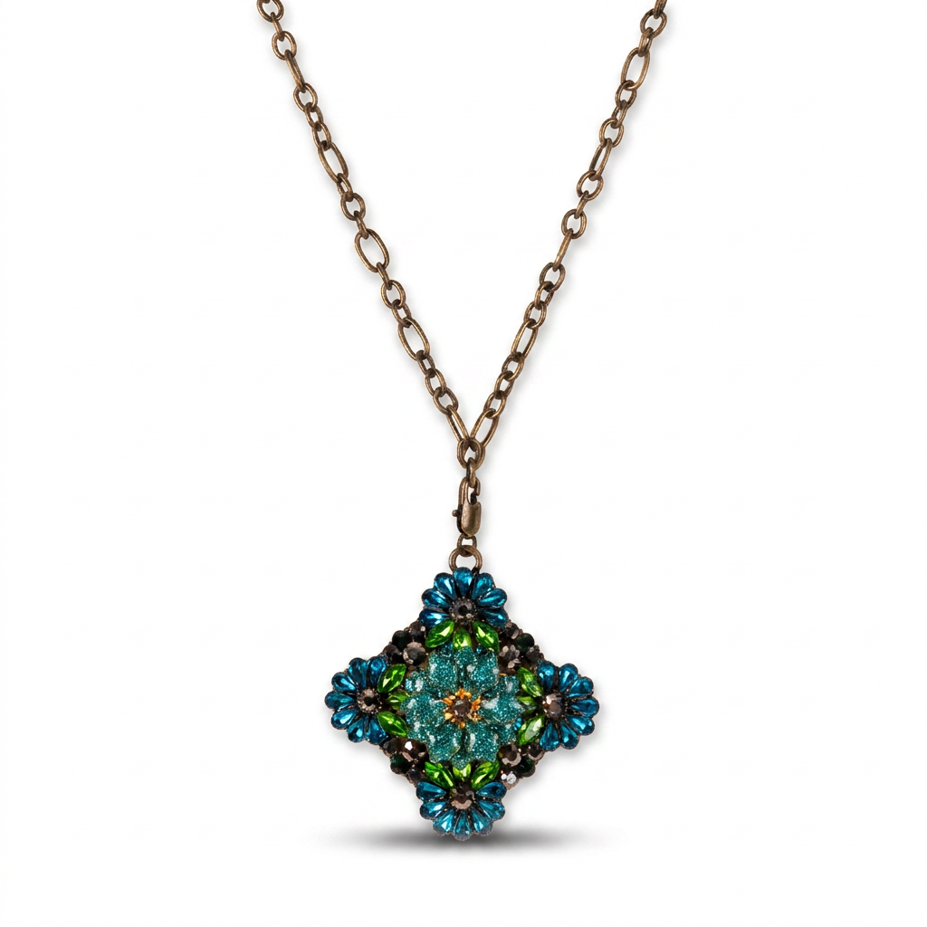 COLORFUL PENDANT FLOWER NECKLACE 