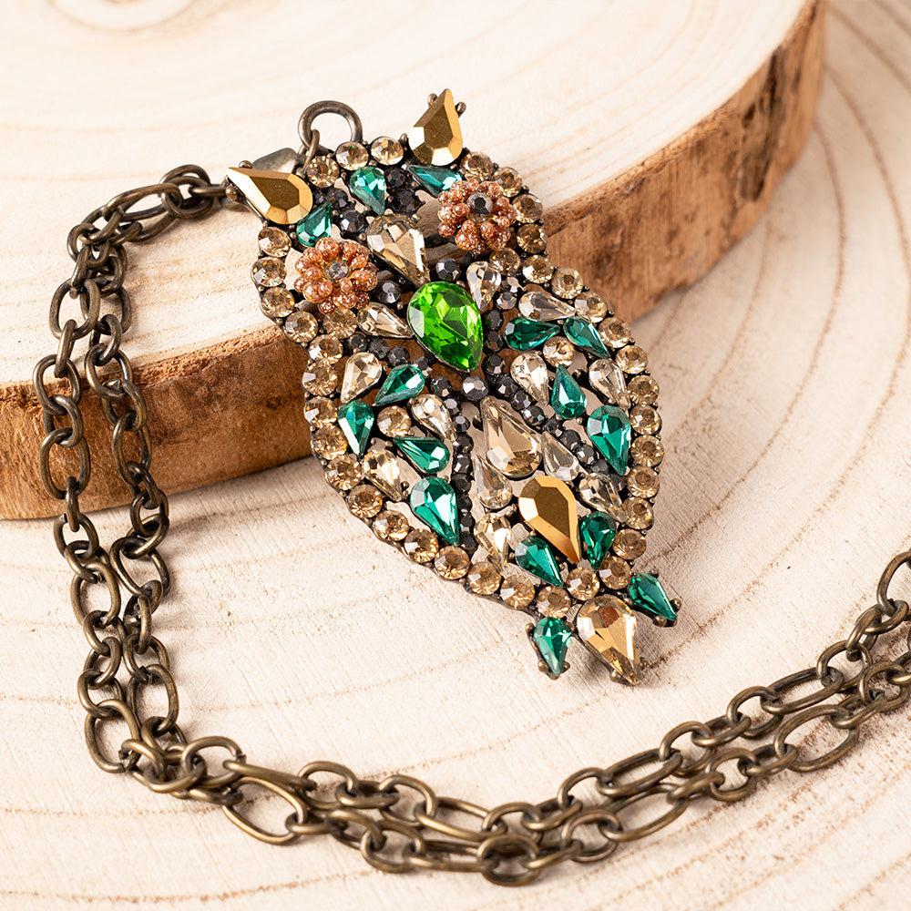 COLLANA LUNGA CON GUFO IN STRASS