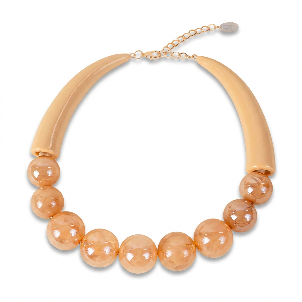 CHOKER NECKLACE WITH SEMI-TRANSPARENT SPHERES