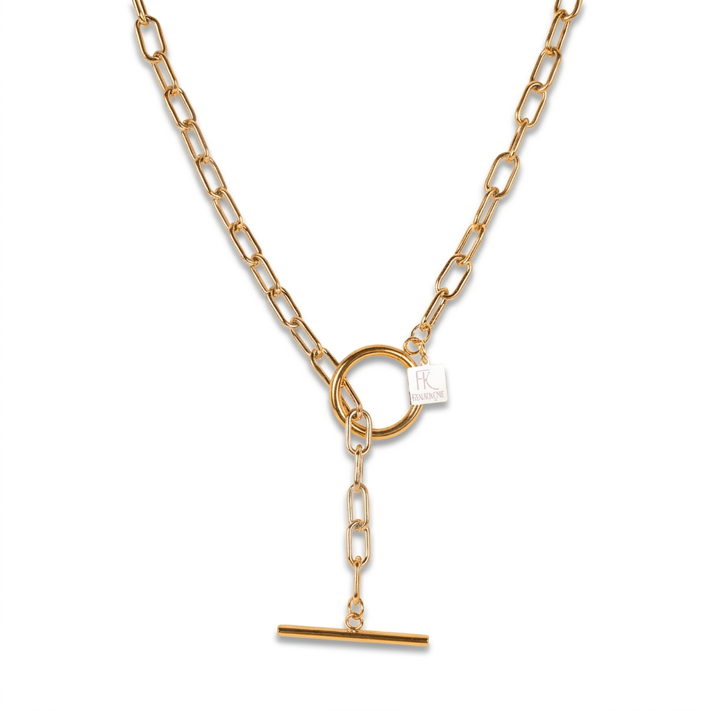 CHAIN ​​CHOKER NECKLACE WITH T-CLASP