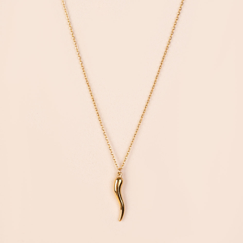 COLLANA GIROCOLLO CON  CORNO PENDENTE GRANDE