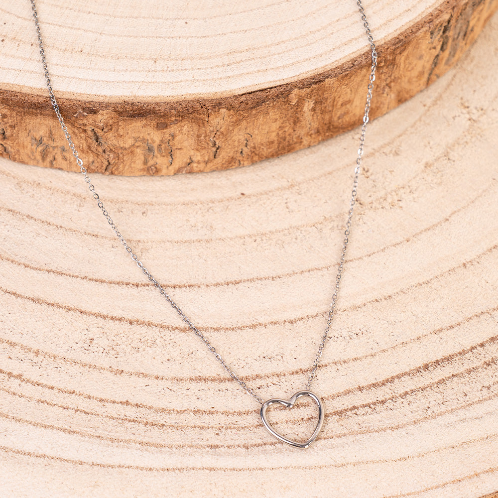 COLLANA GIROCOLLO A CATENA FINA CON CUORE