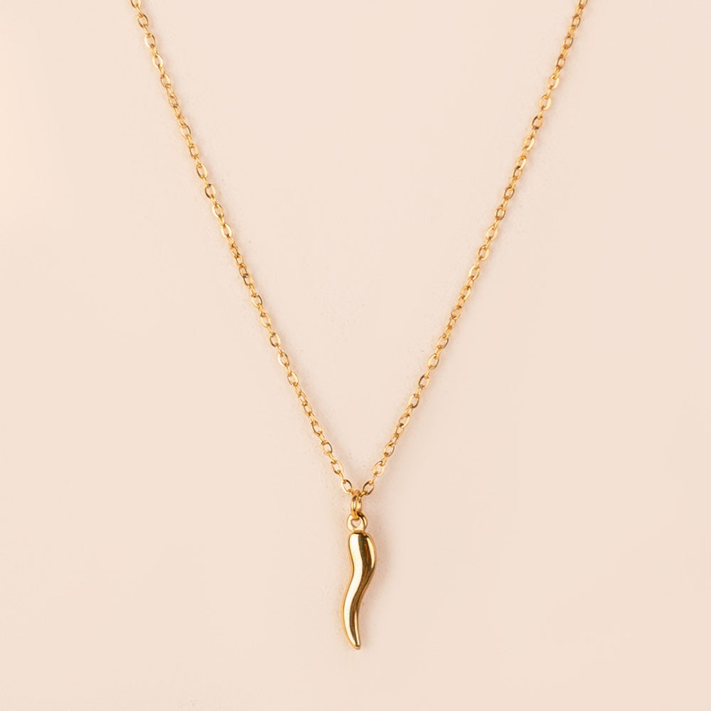 COLLANA GIROCOLLO CON CORNO PENDENTE MEDIO