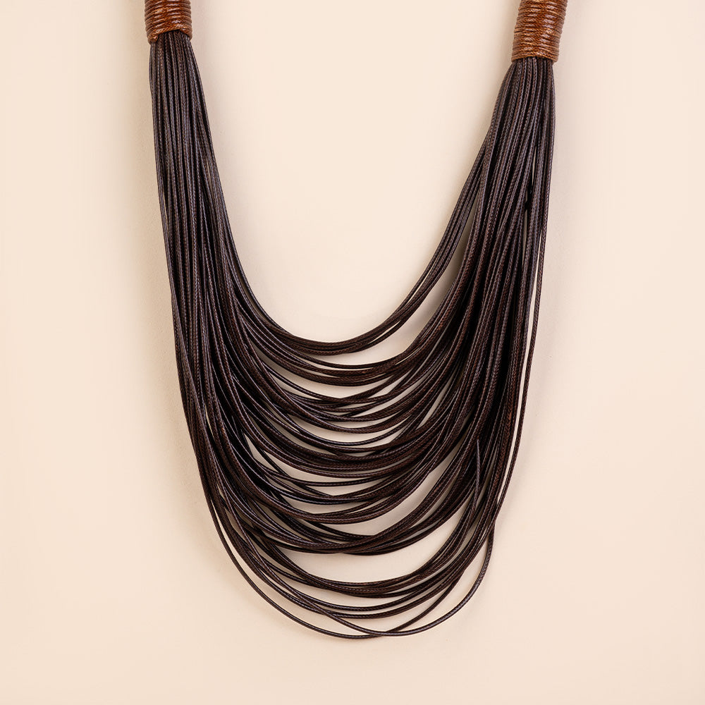 COLLANA MULTIFILO CON FILI IN TESSUTO LUCIDI