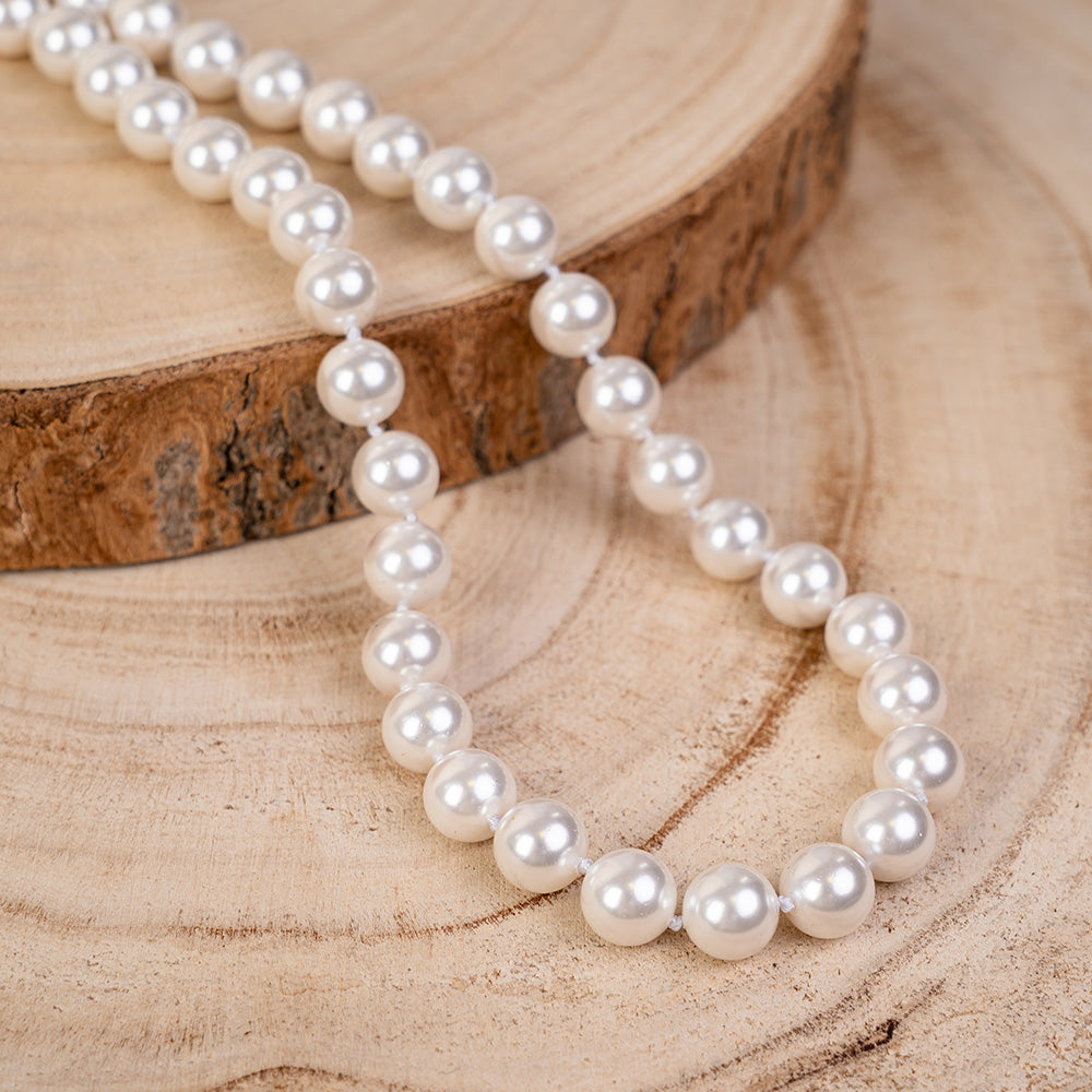 COLLANA A GIROCOLLO DI PERLE CON NODI