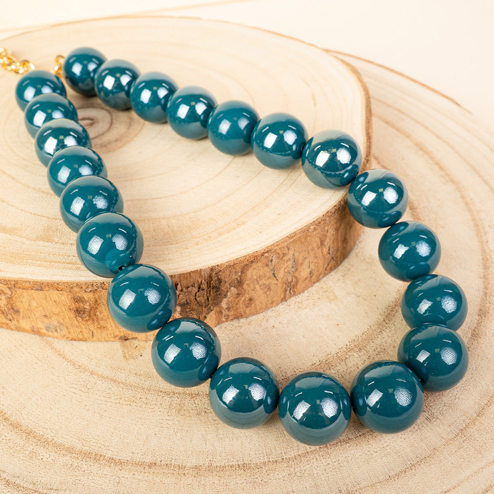 COLLANA GIROCOLLO CON SFERE COLORATE