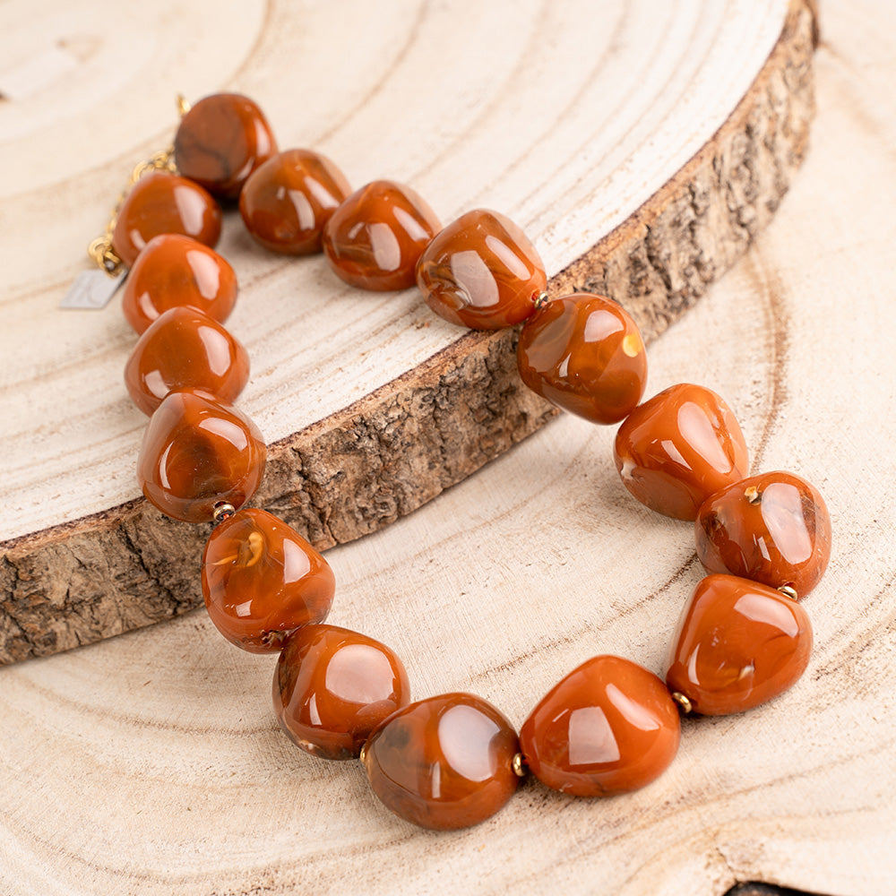 COLLANA GIROCOLLO CON PIETRE ASIMMETRICHE COLORATE